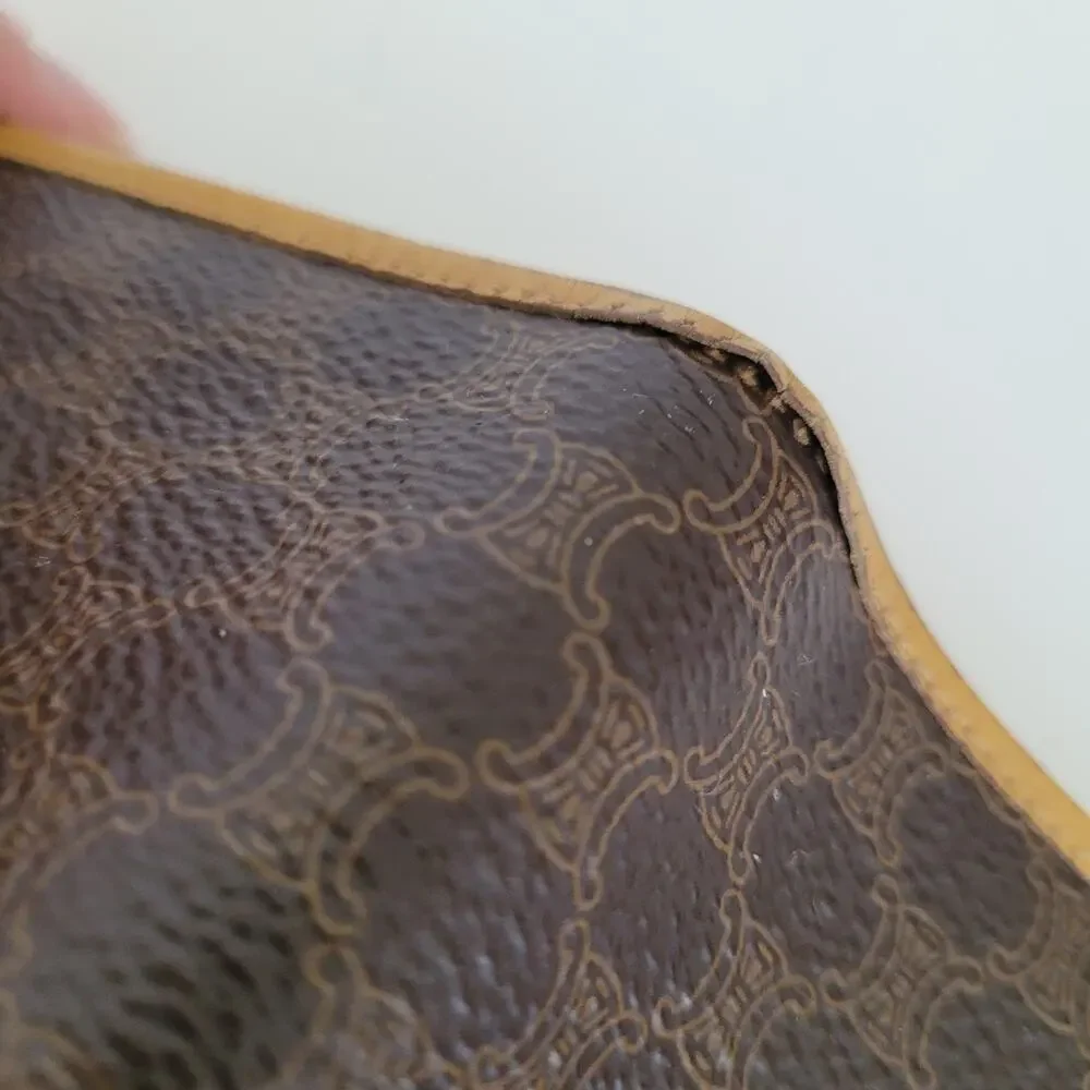 Celine Vintage‎ Bifold Leather Beige Tan Wallet Medium Folding Card Bill Holder